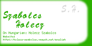 szabolcs holecz business card